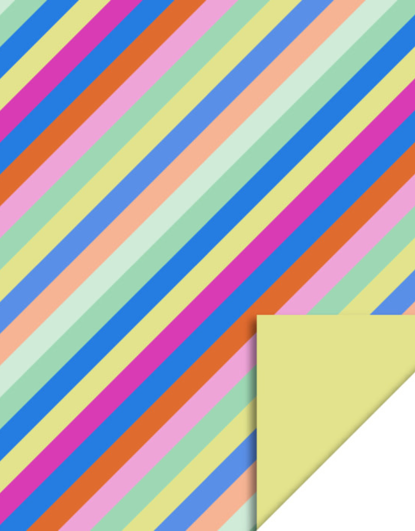 House of Products Cadeauzakje - Multi Stripes Bright - Yellow - 27 x 34 cm - per stuk