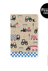 House of Products Cadeauzakje - Traffic Nude/Fluor Orange - Check Blue - 12 x 19 cm - per stuk