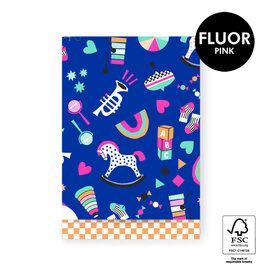 House of Products Cadeauzakje - Toy Story Bright - Check Orange - 17 x 25 cm - per stuk