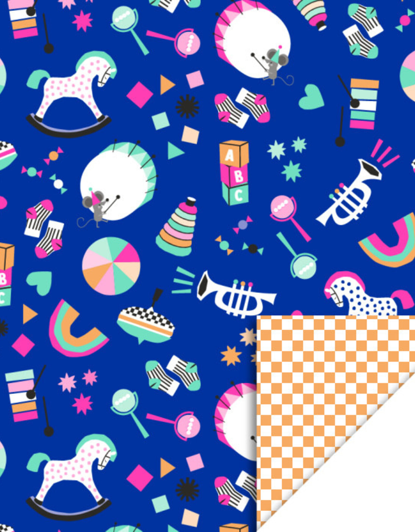 House of Products Cadeauzakje - Toy Story Bright - Check Orange - 17 x 25 cm - per stuk