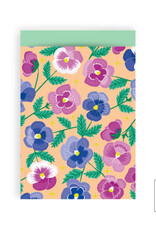House of Products Cadeauzakje - Pansy Flowers - Mint - 17 x 25 cm - per stuk