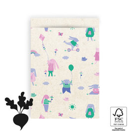 House of Products Cadeauzakje - Sweet Bunny - 17 x 25 cm - per stuk