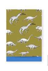 House of Products Cadeauzakjes - Dino Olive - Blue - 17 x 25 cm - per stuk