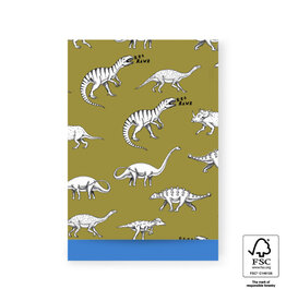 House of Products Cadeauzakjes - Dino Olive - Blue - 17 x 25 cm - per stuk