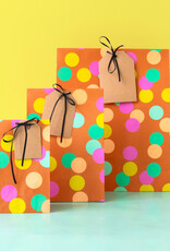 House of Products Blokbodemzak - Big Confetti Deep Orange - 27 x 15 x 34 cm - per stuk