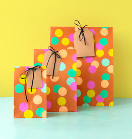 House of Products Blokbodemzak - Big Confetti Deep Orange - 27 x 15 x 34 cm - per stuk