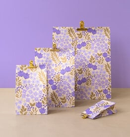 House of Products Blokbodemzak - Flower Field Lilac - 27 x 15 x 34 cm - per stuk