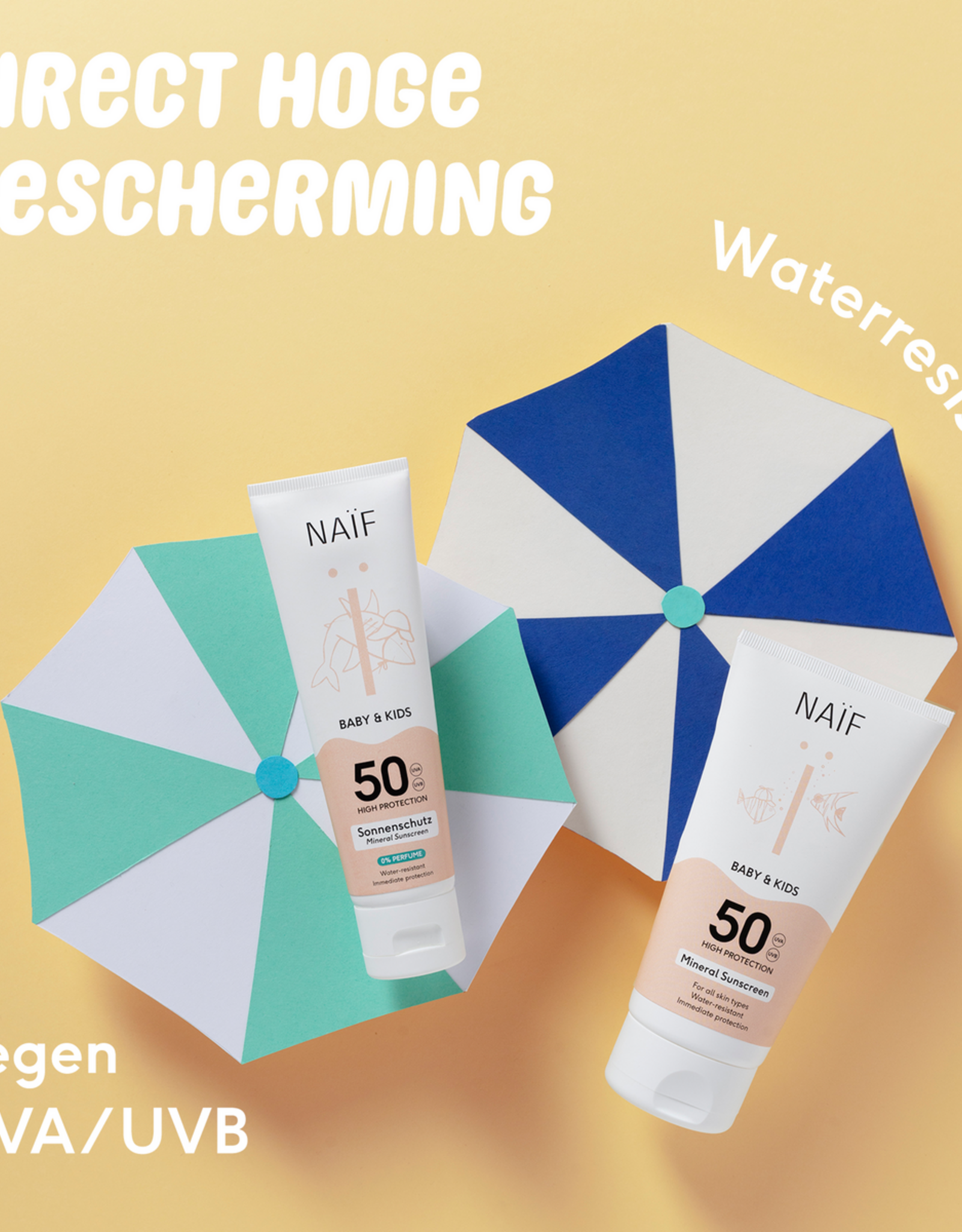 Naïf Naïf Mineral Sunscreen 0% perfume for Baby & Kids SPF50 100ML