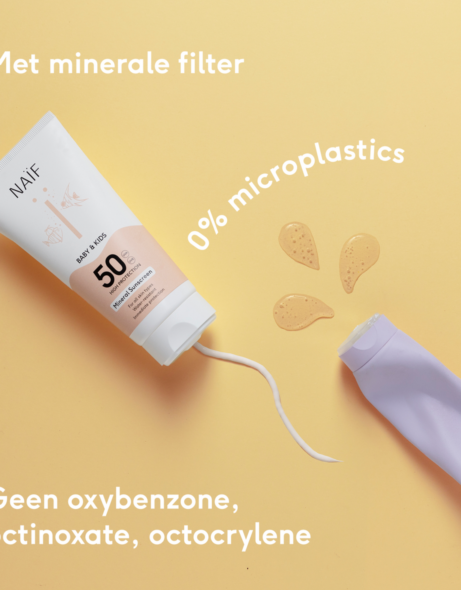 Naïf Naïf Mineral Sunscreen 0% perfume for Baby & Kids SPF50 100ML