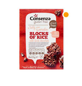Consenza Consenza Rijstblokken met pure chocolade glutenvrij 120g