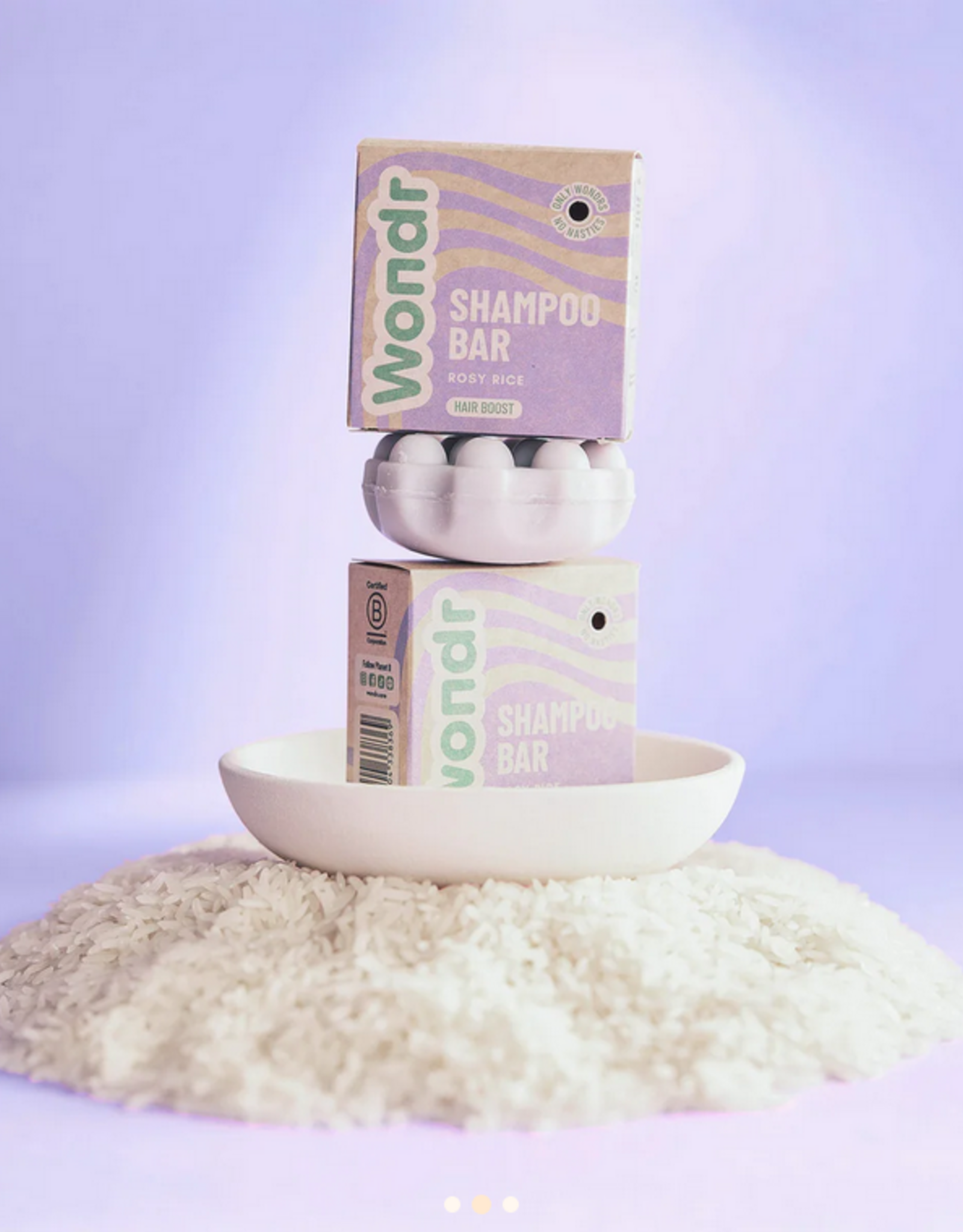 Wondr Shampoo Bar HAARGROEI & VOLUME | Rosy rice XL 110g