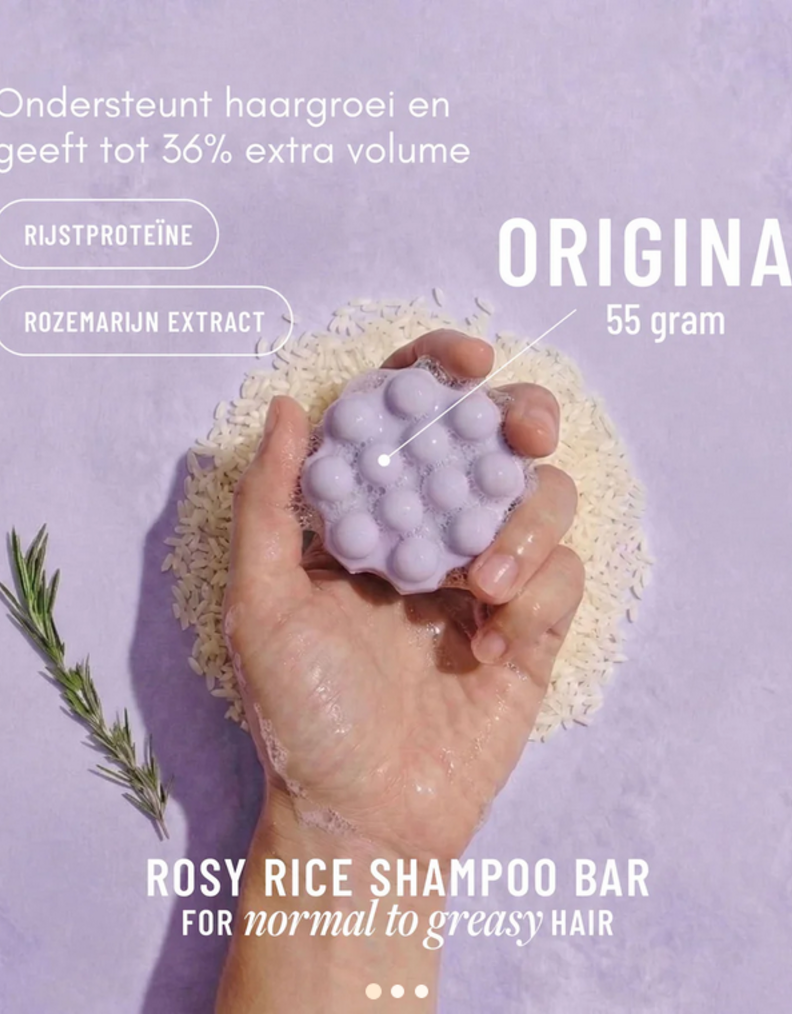 Wondr Shampoo Bar HAARGROEI & VOLUME | Rosy rice XL 110g