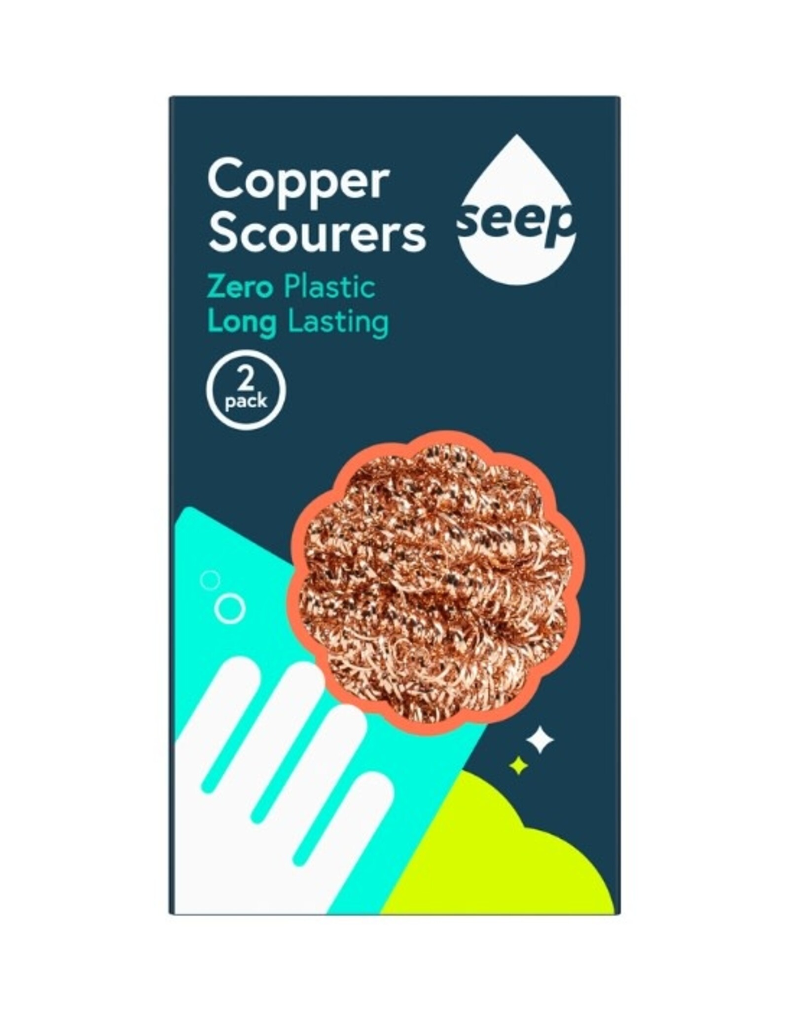 Seep Kopersponsjes - verpakt per 2 stuks