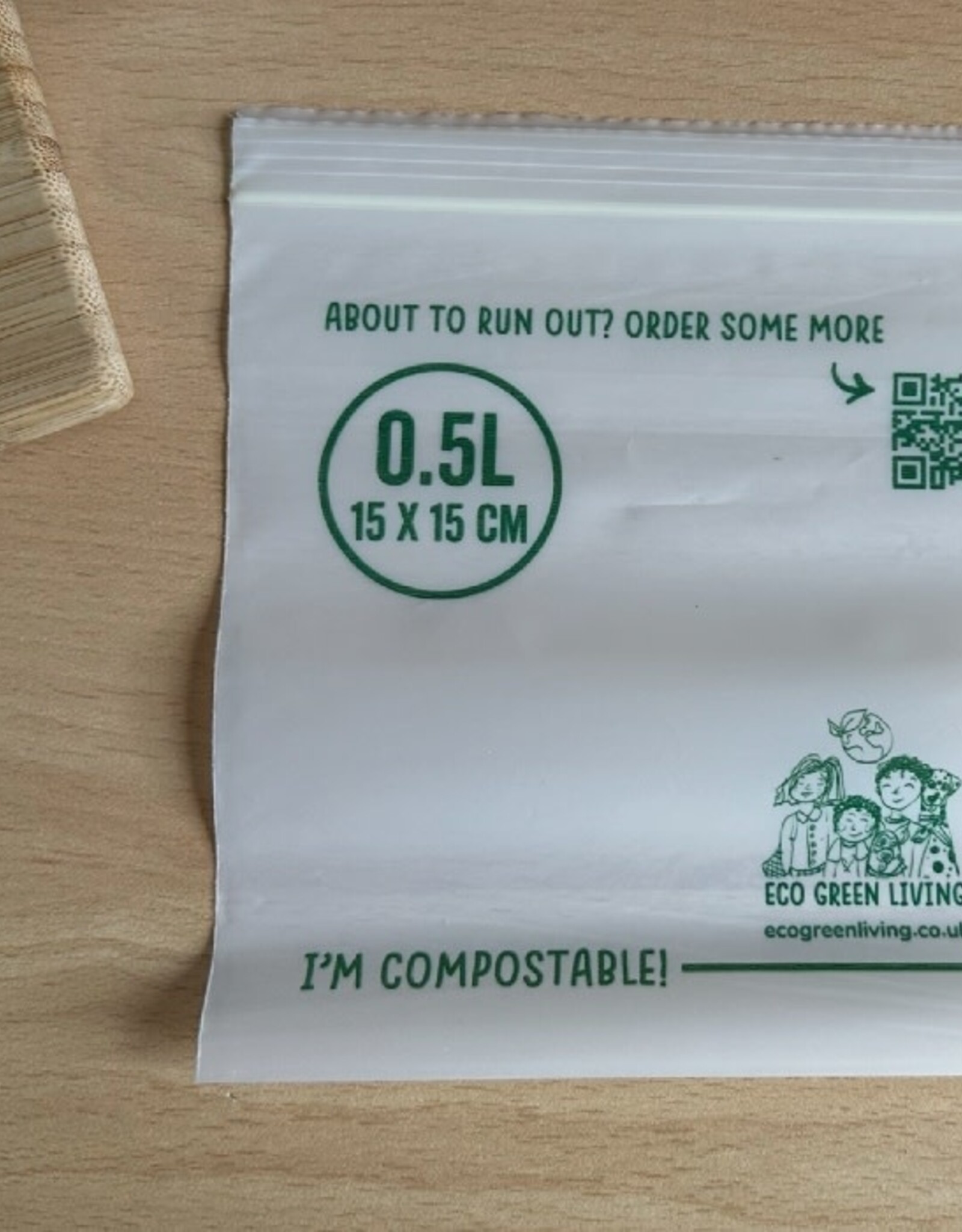 Eco Green Living Composteerbare Hersluitbare Bewaarzakjes 0,5 liter - 15 stuks