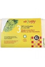 Ah'table herbruikbare tasjes in biologische katoen XL 40 x40cm