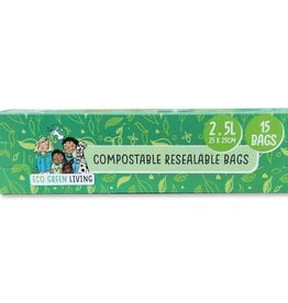 Eco Green Living Composteerbare Hersluitbare Bewaarzakjes 2,5 liter - 15 stuks