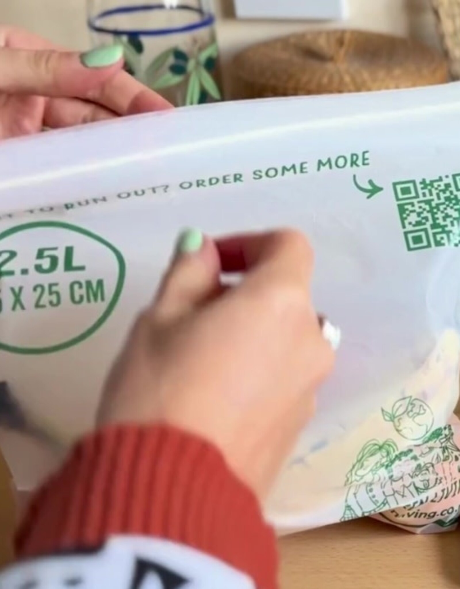 Eco Green Living Composteerbare Hersluitbare Bewaarzakjes 2,5 liter - 15 stuks