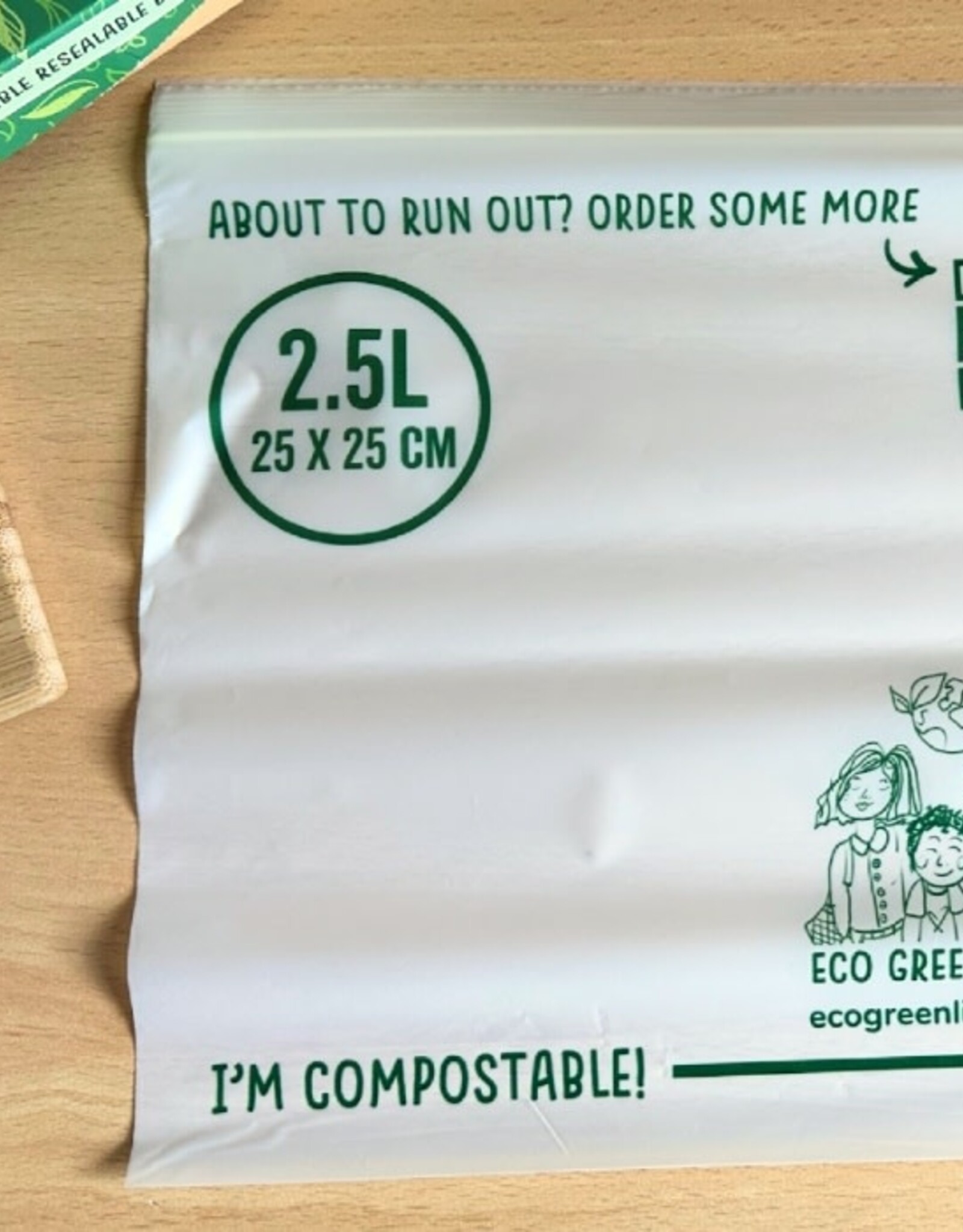 Eco Green Living Composteerbare Hersluitbare Bewaarzakjes 2,5 liter - 15 stuks