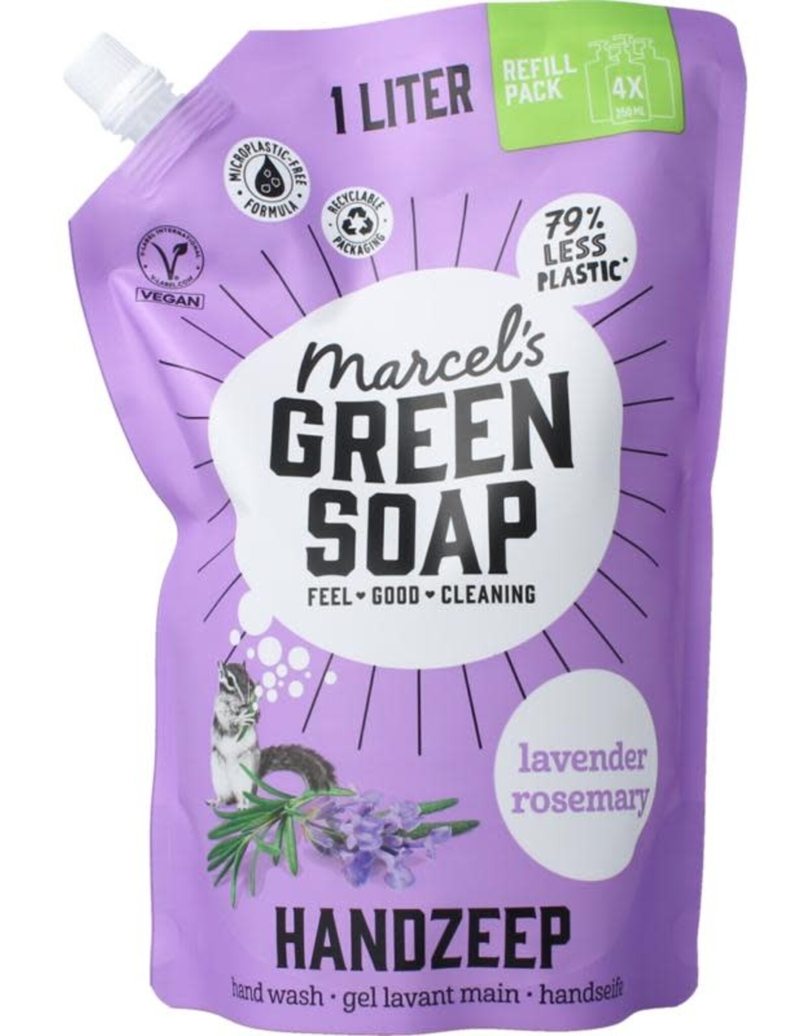 Marcel's Green Soap Marcel's GR Soap Handzeep lavendel & rosemarijn navulling - 1000ml