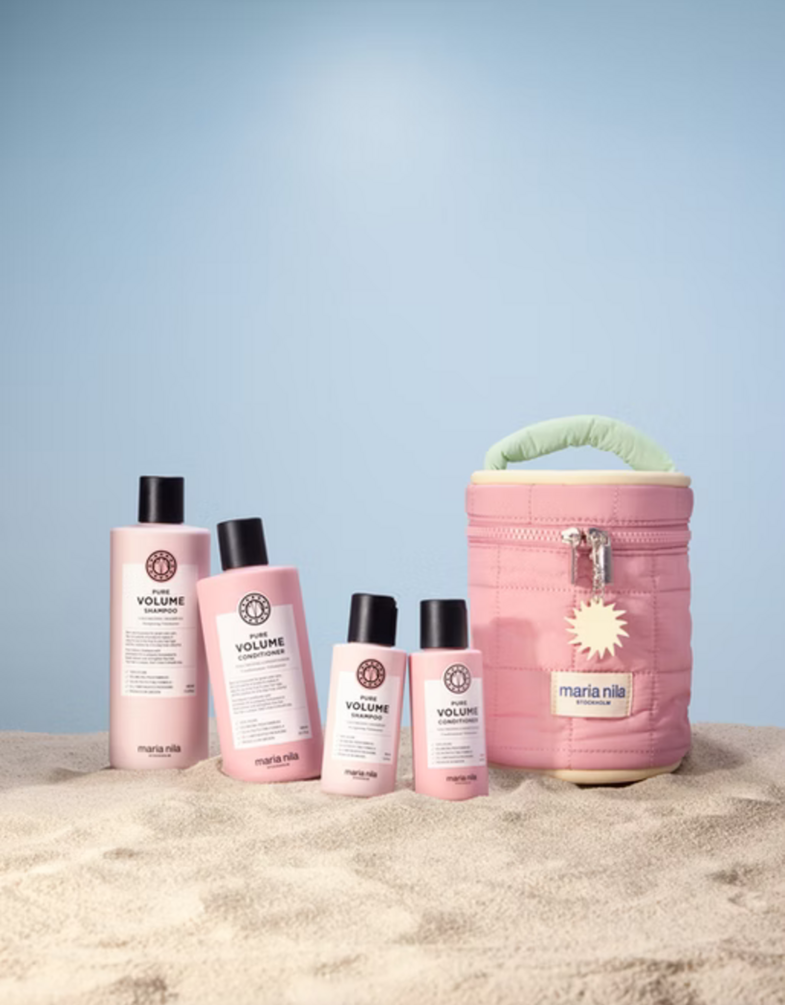 Maria Nila BEAUTY BAG PURE VOLUME - koop: shampoo 350ml  + conditioner 300ml, extra: shampoo 100ml + conditioner 100ml