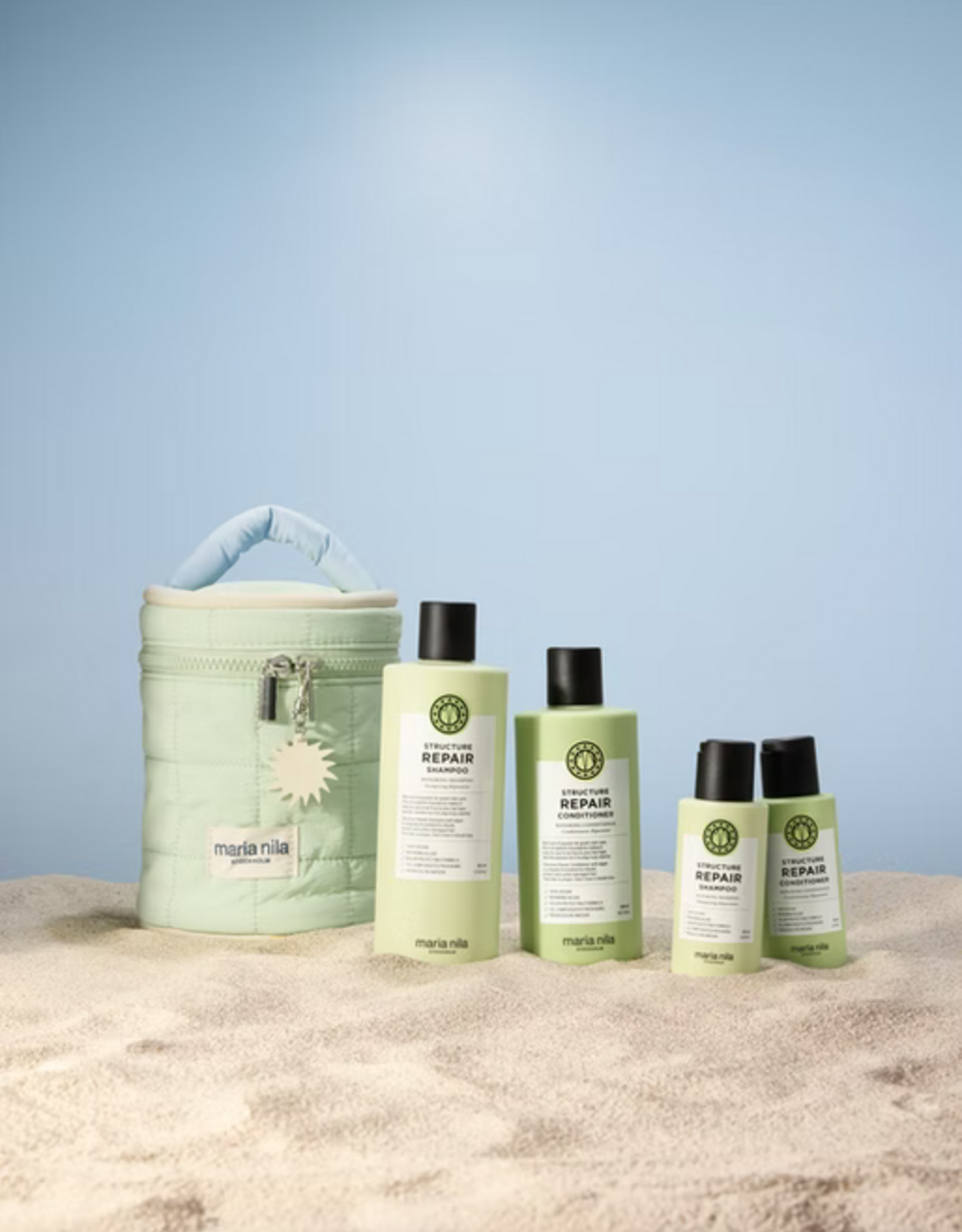 Maria Nila BEAUTY BAG STRUCTURE REPAIR - koop: shampoo 350ml  + conditioner 300ml, extra: shampoo 100ml + conditioner 100ml