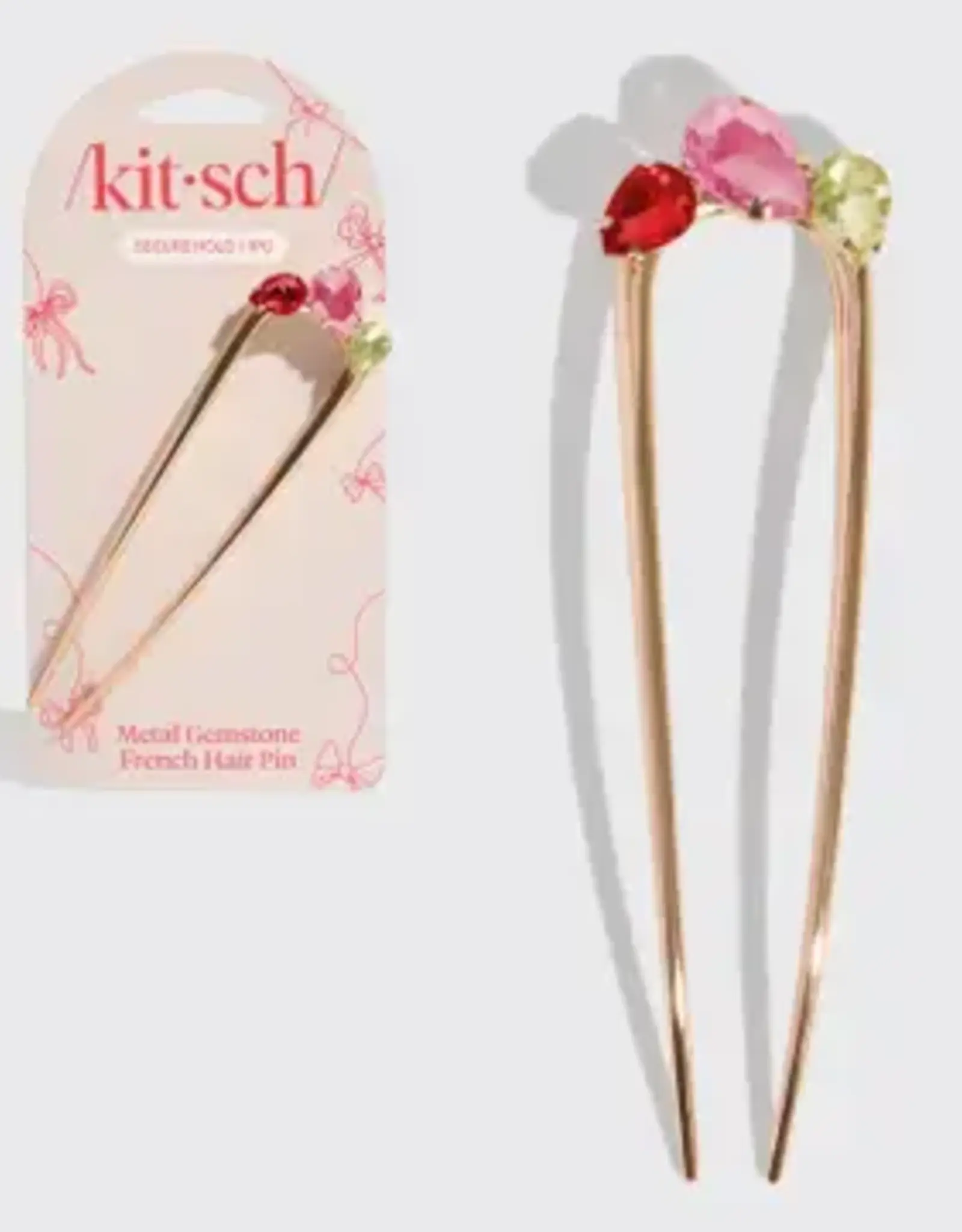 Kitsch Holiday Gemstone French Hair Pin