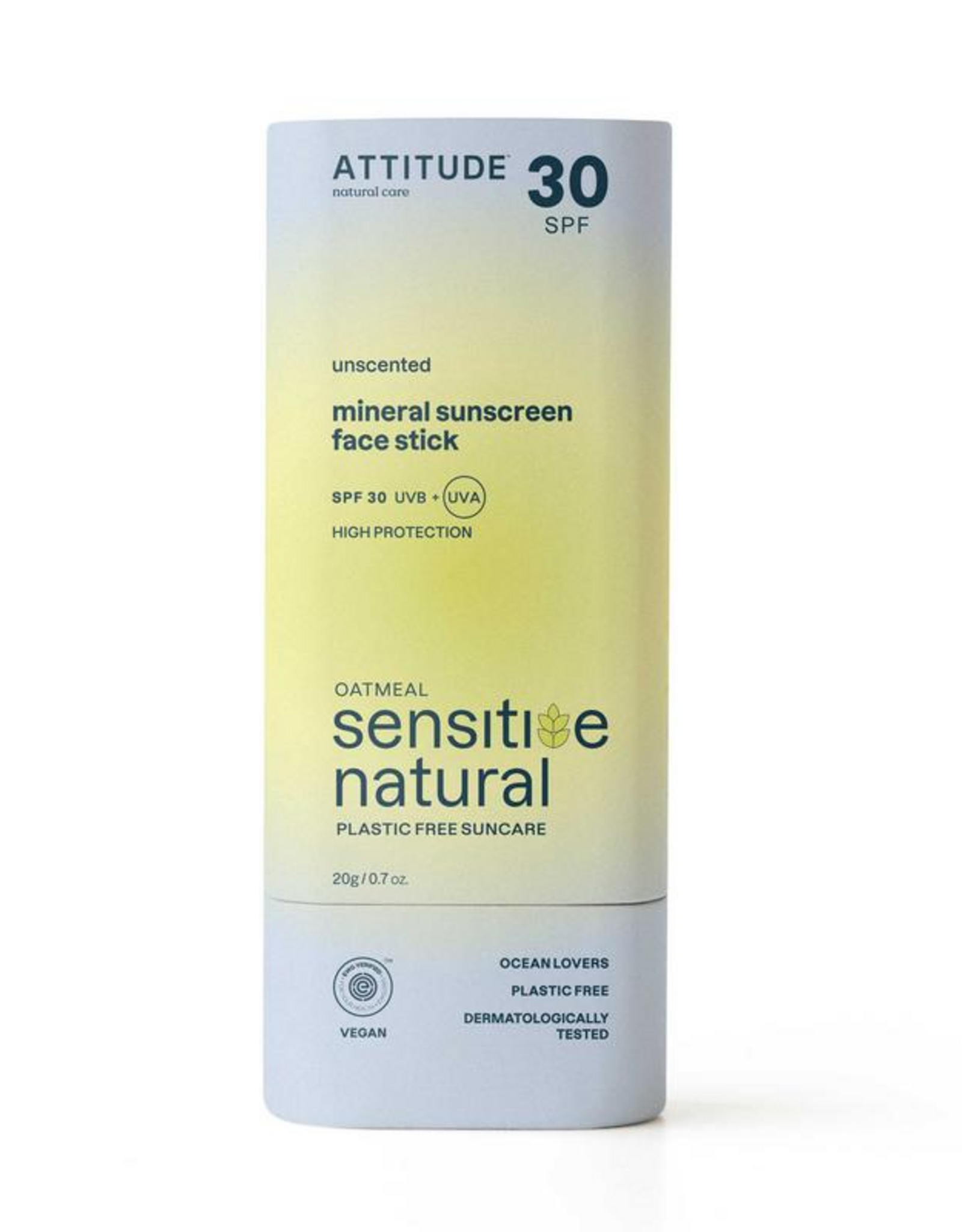 Attitude Sunly gezichtszonnebrandstick SPF30 gevoelige huid 20g
