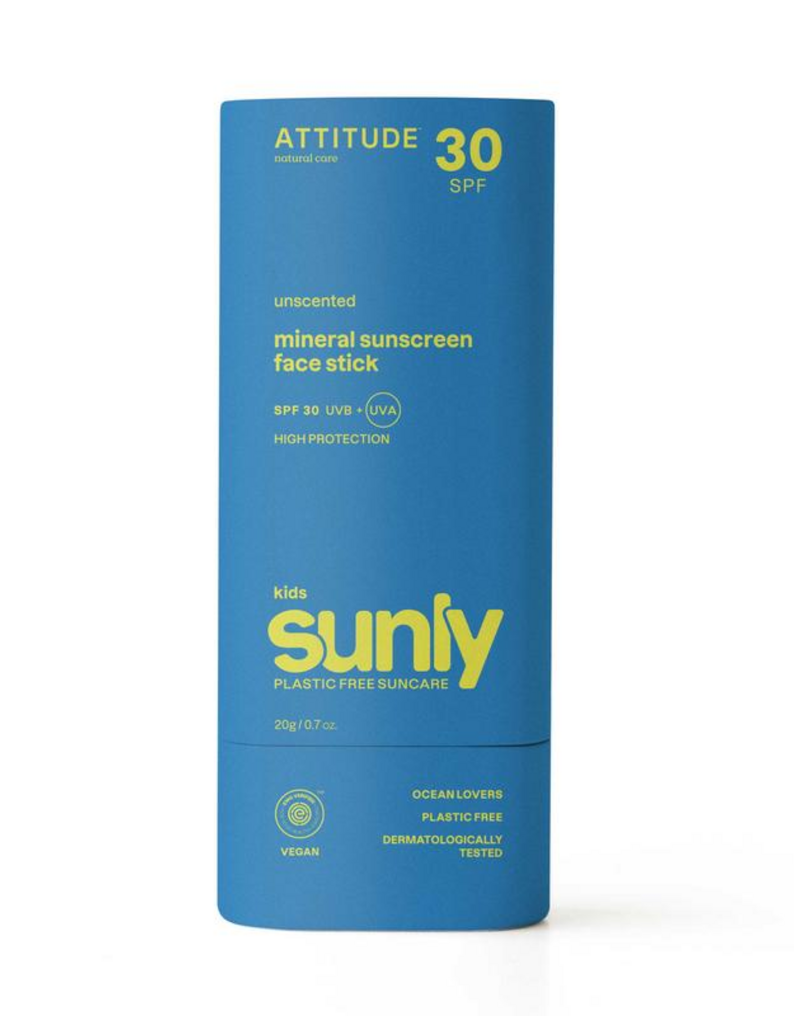 Attitude Sunly gezichtszonnebrandstick kids SPF30 20g