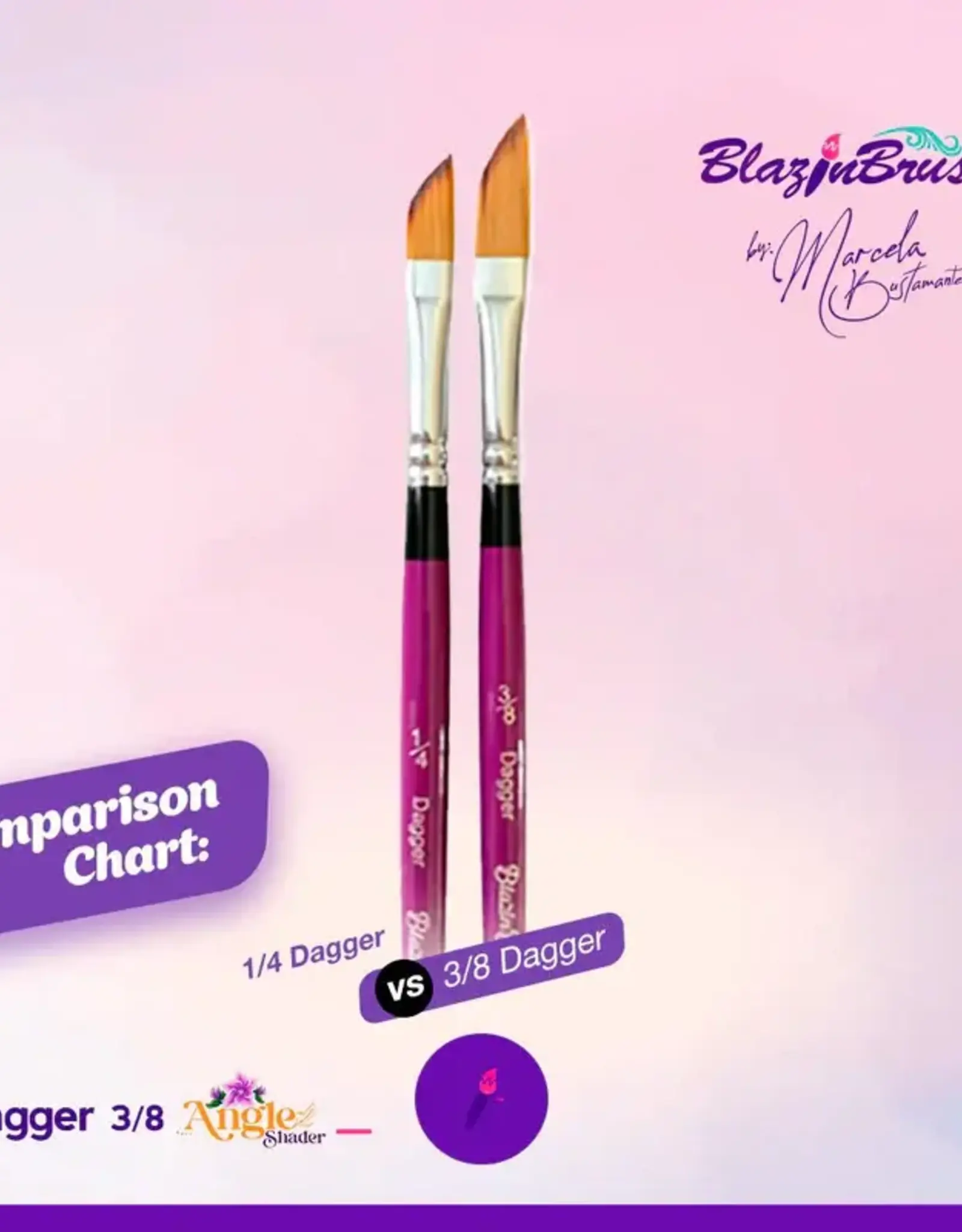 BlazinBrush Blazin Face Painting Brush by Marcela Bustamante | Dagger 3/8