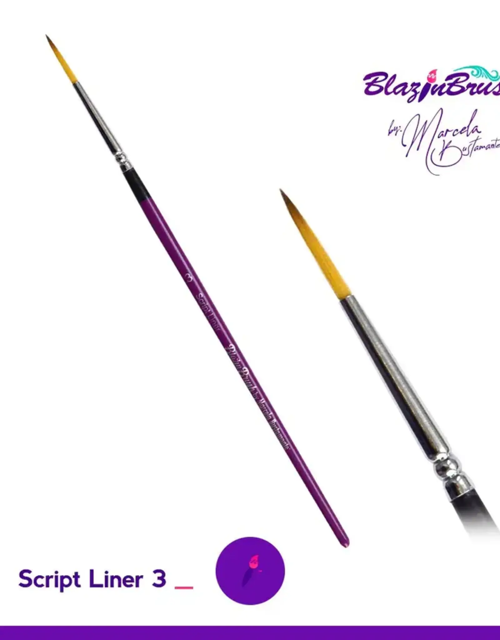 BlazinBrush Blazin Face Painting Brush by Marcela Bustamante | Script Liner #3