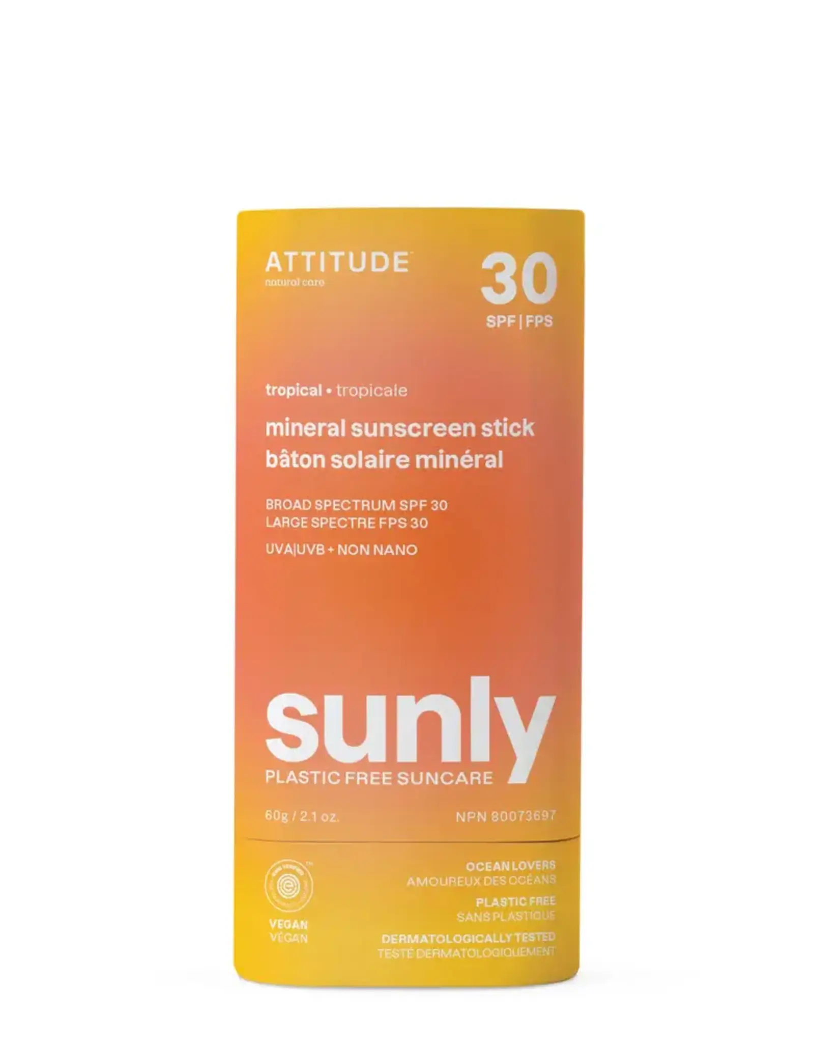 Attitude Mineral Sunscreen Stick Tropical - Spf 30