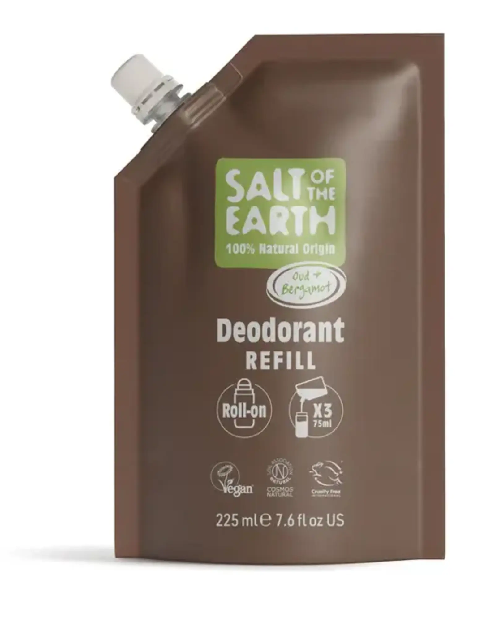 Salt of the Earth Oud & Bergamot Roll-On Refill Deodorant 225ml