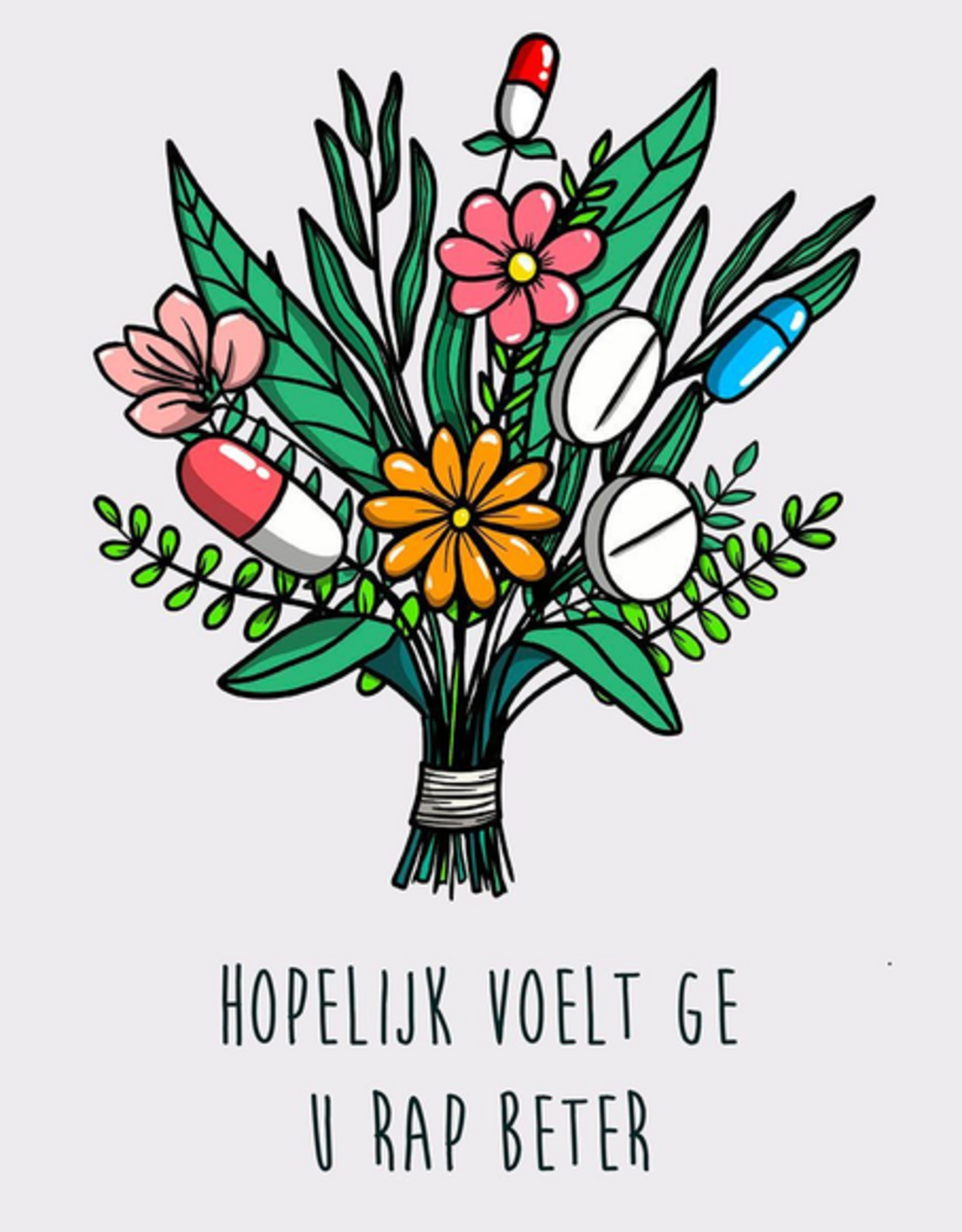 Maanblik Postkaart Hopelijk voelt ge u rap beter