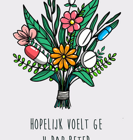 Maanblik Postkaart Hopelijk voelt ge u rap beter