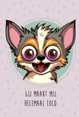 Maanblik Postkaart Gij maakt mij helemaal loco