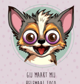 Maanblik Postkaart Gij maakt mij helemaal loco