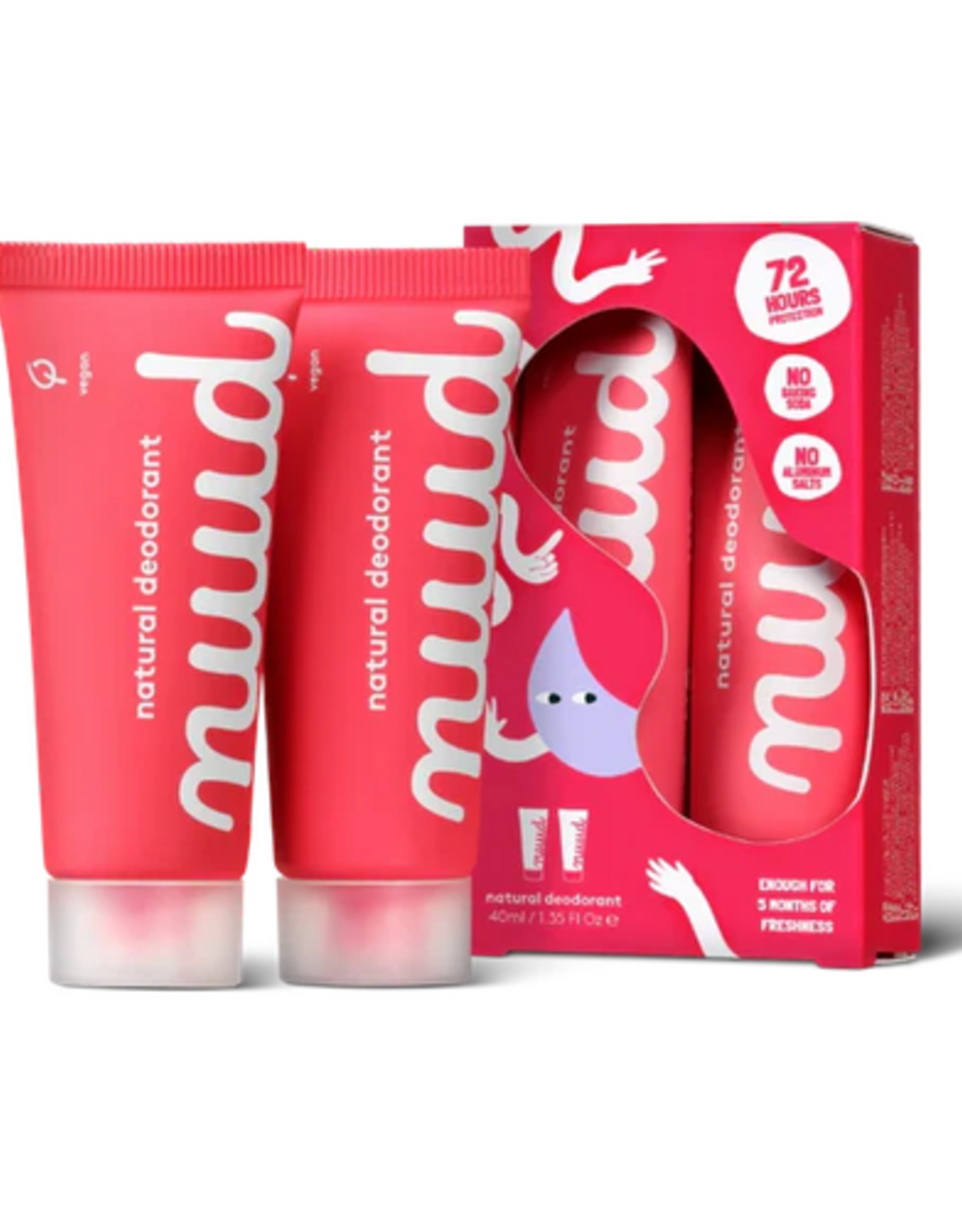 Nuud Nuud Veganistische deodorant - Smarter Pack Red (nieuwe formule) - 2 x 20ml