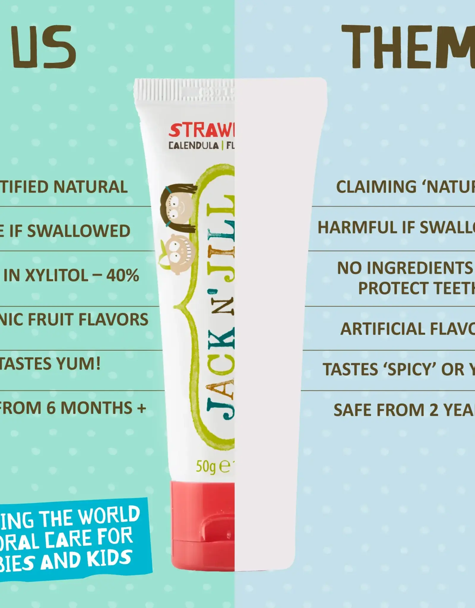 Jack 'n Jill Natural toothpaste strawberry 50g