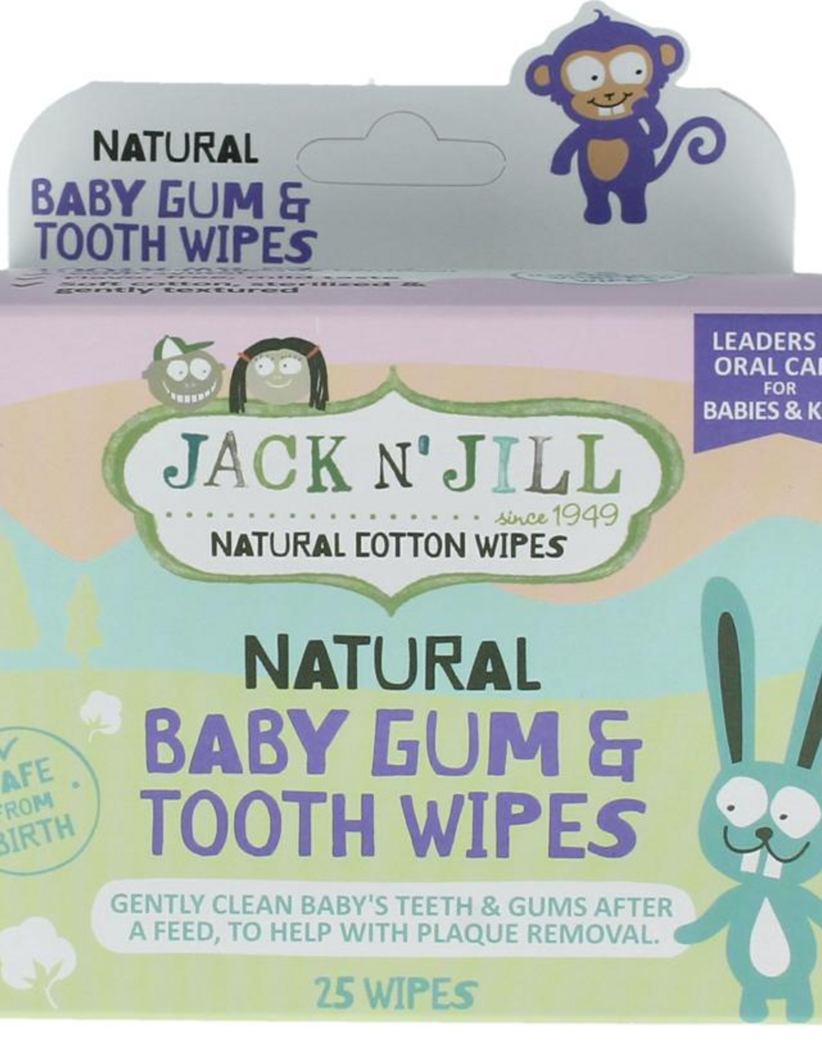 Jack 'n Jill Natural baby gum & tooth wipes - 25 stuks