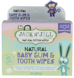 Jack 'n Jill Natural baby gum & tooth wipes - 25 stuks