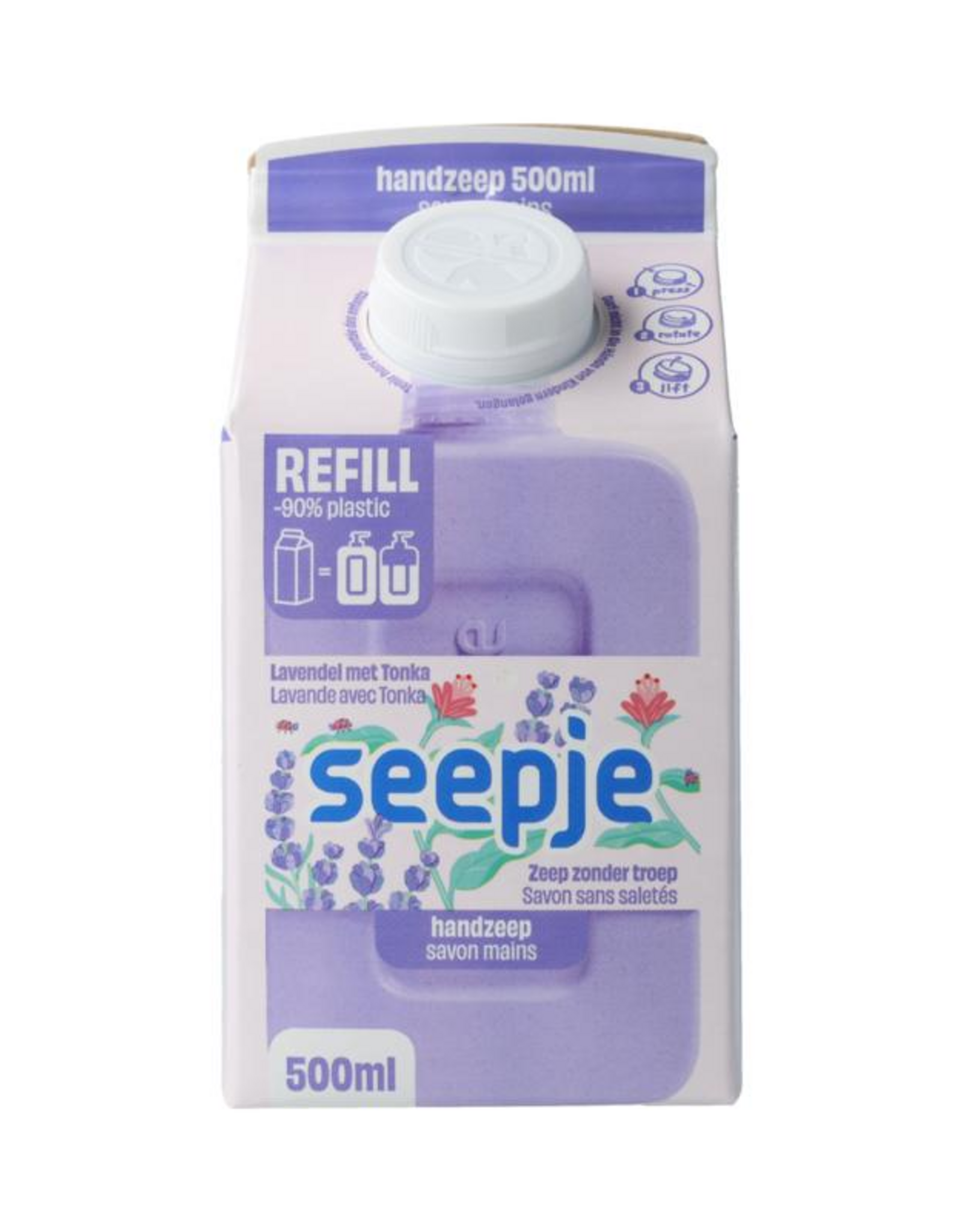 Seepje Handzeep lavendel tonka refill 500ml