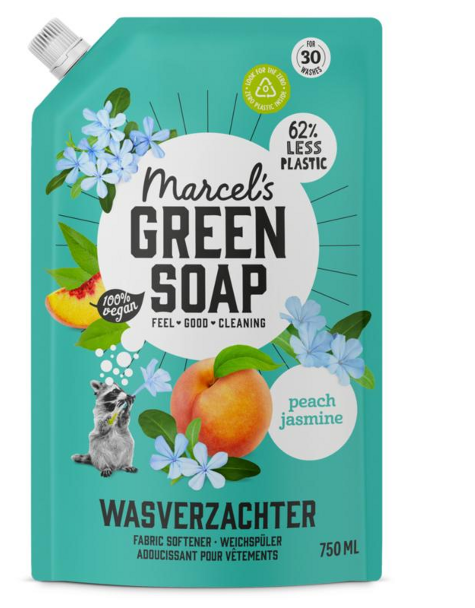 Marcel's Green Soap Wasverzachter Perzik & Jasmijn 750ml - refill