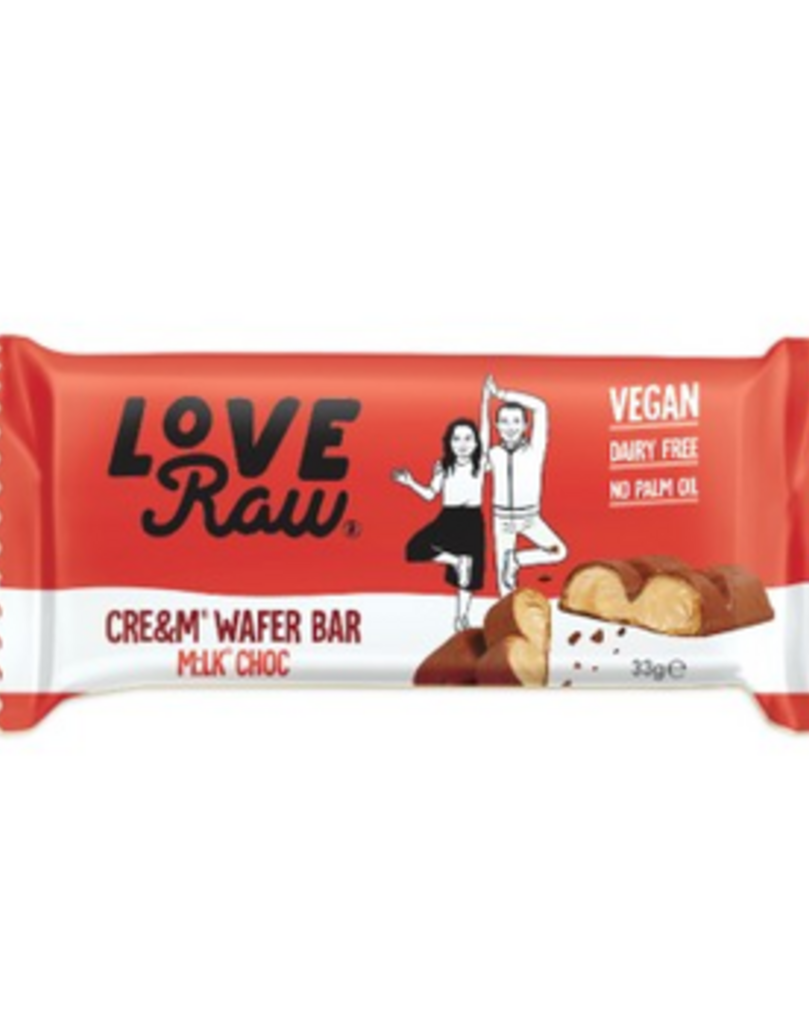 love raw Gaufrettes chocolat fourrées crème de noisette 33 gr - LoveRaw