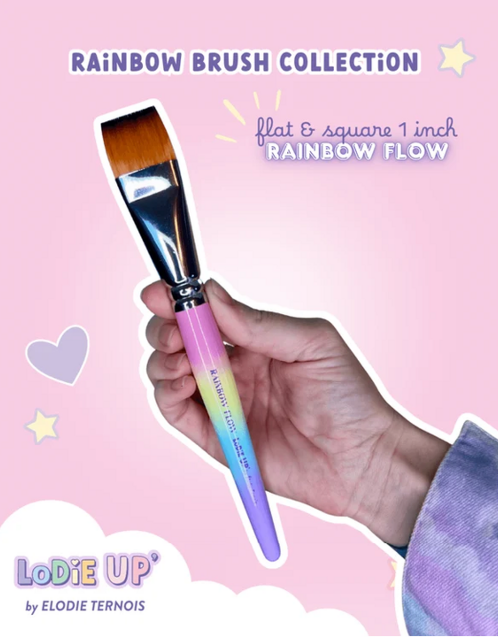 Fusion LODIE UP Rainbow Flow Brush - 1 Inch Flat