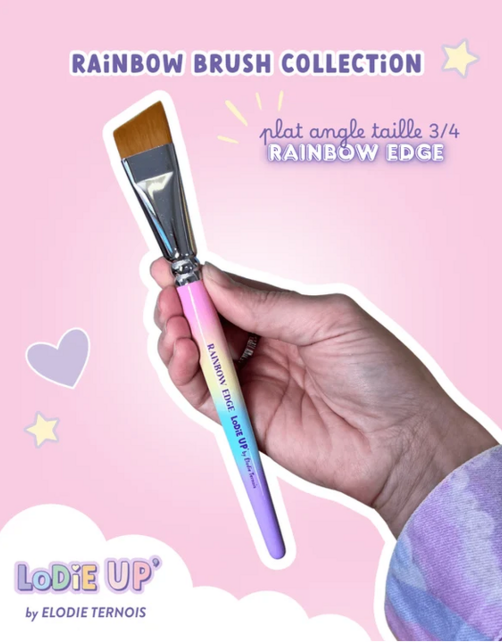 Fusion LODIE UP  Rainbow Edge Brush – 3/4 Angle