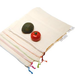Ah'table Herbruikbare tasjes biologische katoen - L 30 x33 cm - 5 stuks