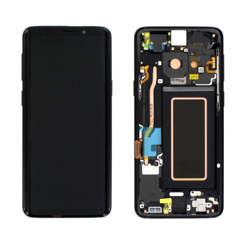 Samsung Galaxy S9 SM-G960F Display Module und Rahmen - Midnight Black 