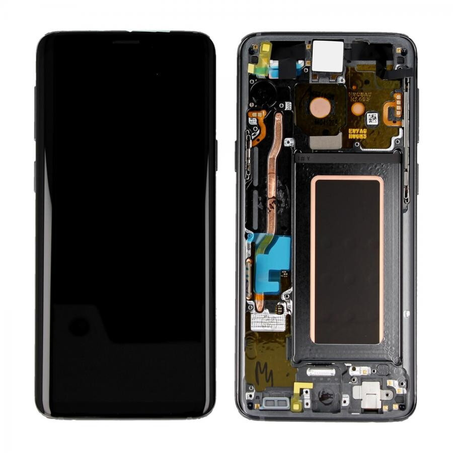 Samsung Galaxy S9 SM-G960F Display Module und Rahmen - Titanium Grey-1