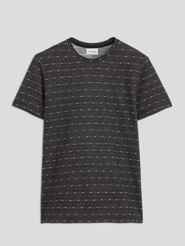Jacquard Dotted Crewneck Jersey Tee in True Black