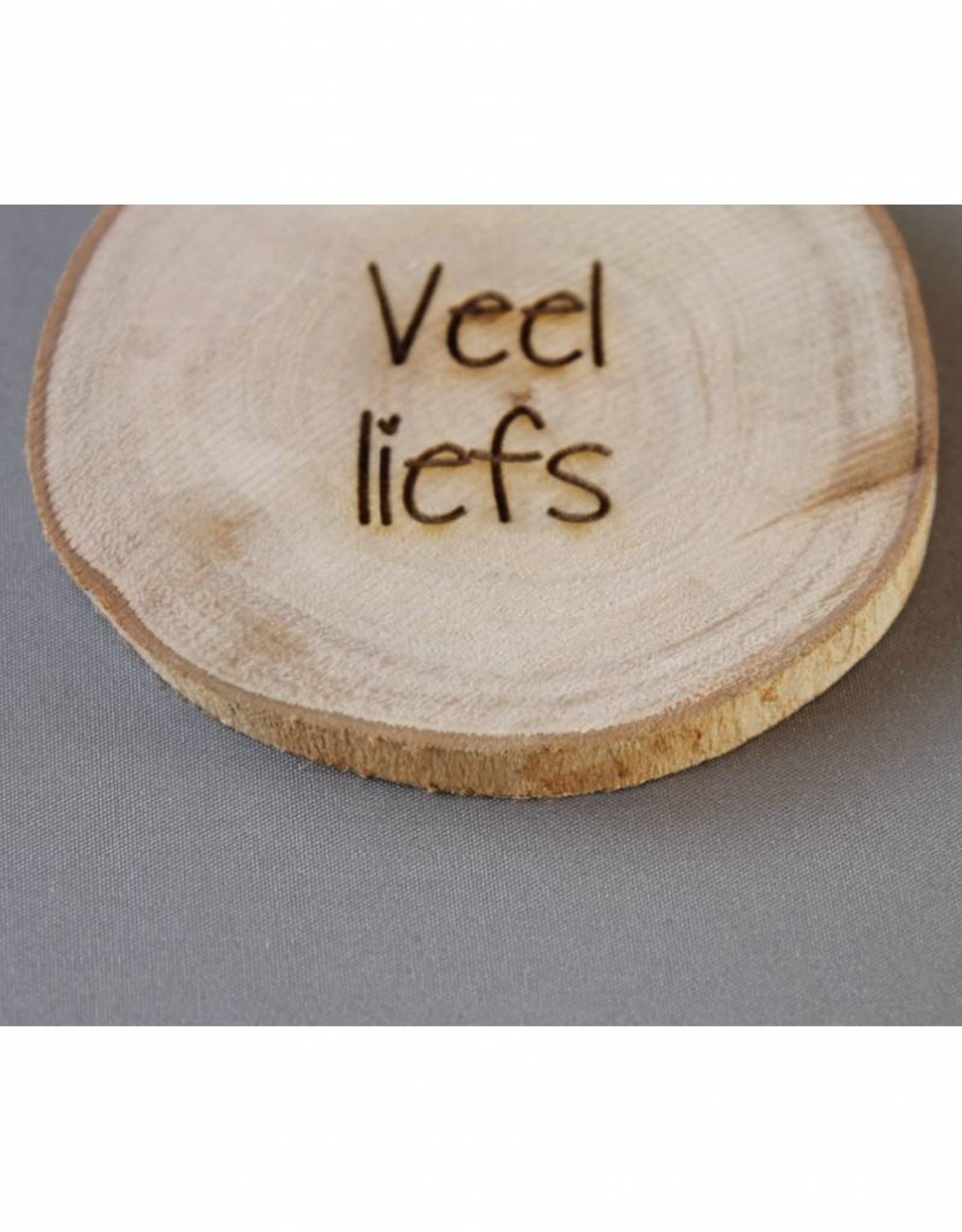 Houten cadeaulabel &quot;Veel liefs&quot; Just Give It